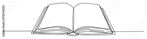 open book drawing line art vector