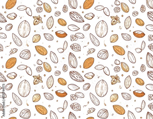 Almond Nut Pattern Design.