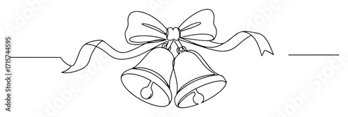 christmas bells with ribbon