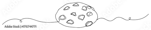 moon or asteroid with craters monoline vector art