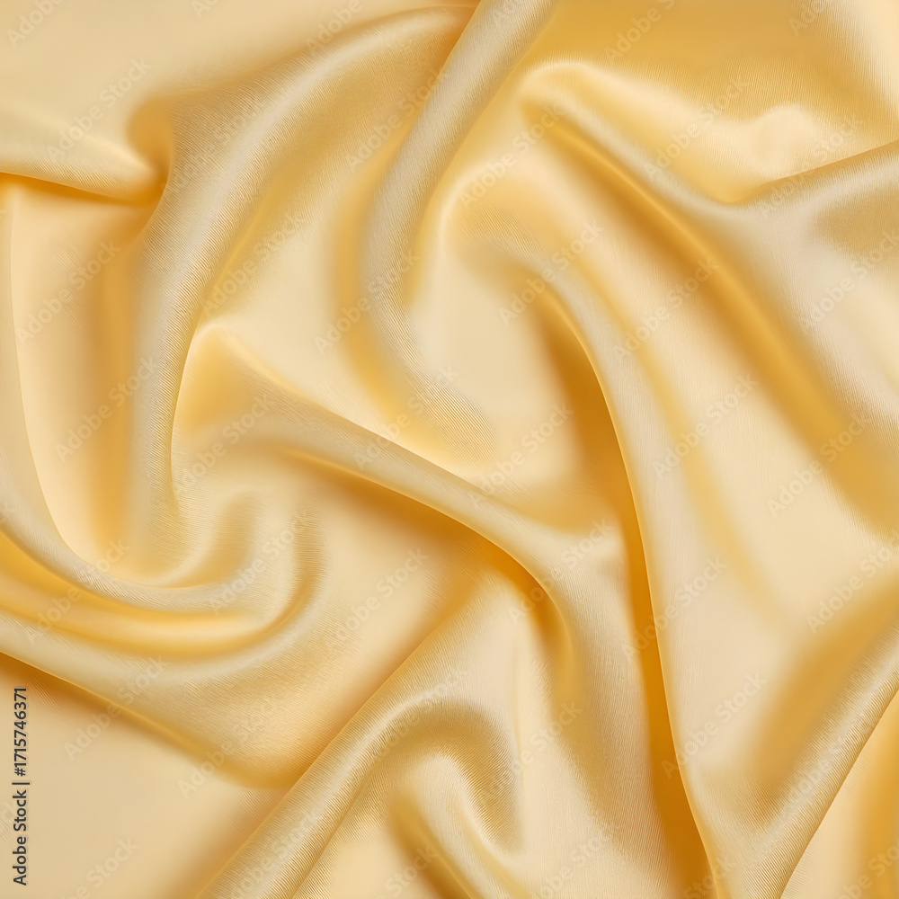 Obraz premium Luxurious golden silk fabric with elegant draping and soft folds