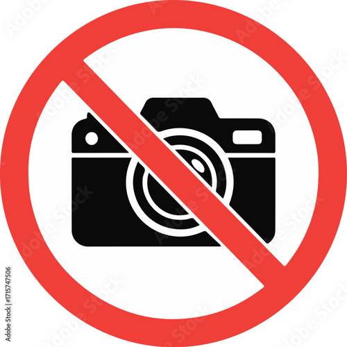 No photography sign with a camera crossed out in a red circle.