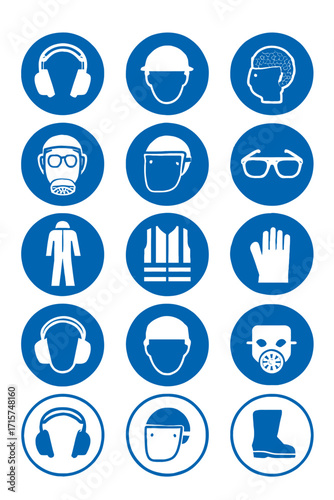 Personal Protective Equipment (PPE) Mandatory Safety Signs Collection