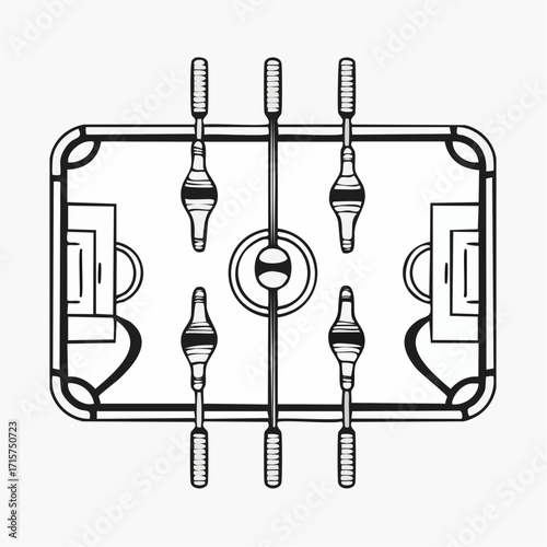 Foosball icon vector in editable stroke linear pictogram