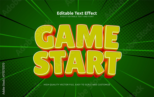 game start editable text effect