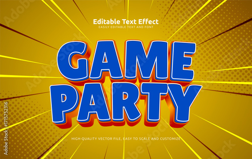 game party editable text effect