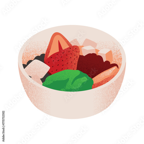 Delicious Japanese Anmitsu Dessert Bowl.