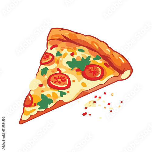 Delicious Slice of Pizza with Fresh Toppings.