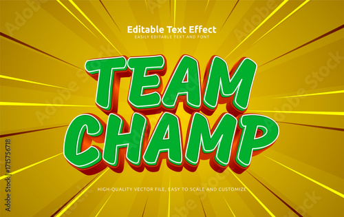 team champ editable text effect