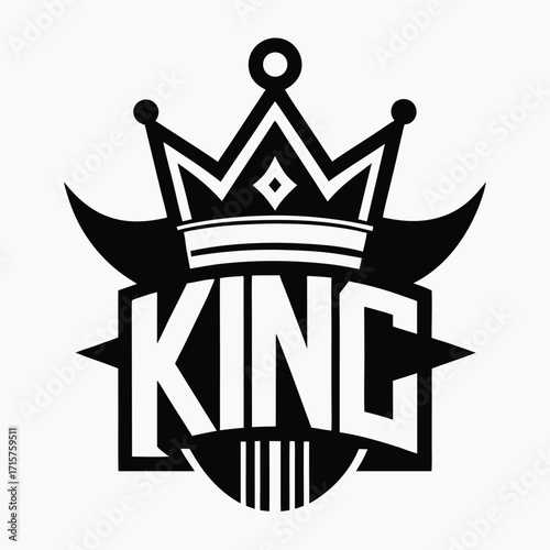 King Logo and T short design vector 