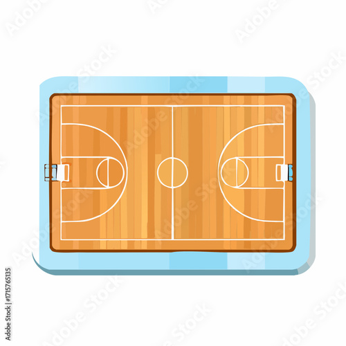 Basketball court. Background for sport strategy. Vector infographic element.