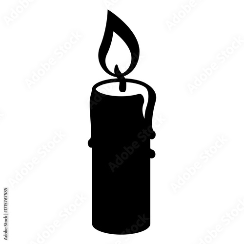 Tiempo de Navidad. Icono con silueta de vela encendida	