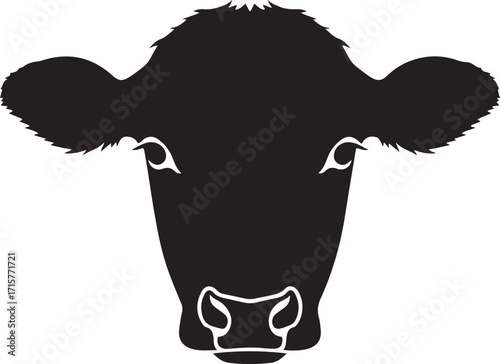 cow head silhouette on white background