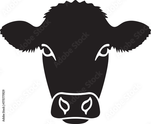 cow head silhouette on white background