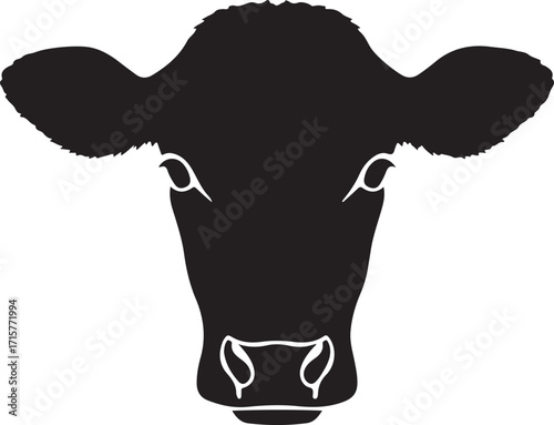 cow head silhouette on white background