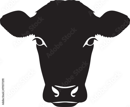 cow head silhouette on white background