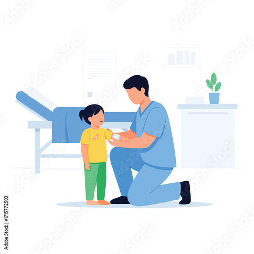 Doctor Caring for Injured Child