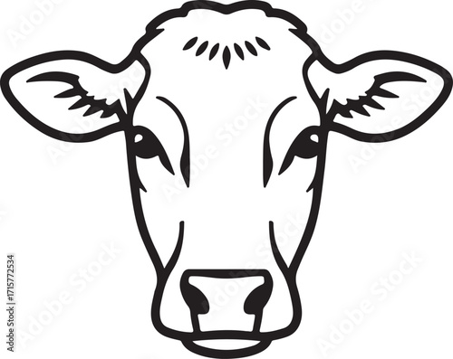 cow head silhouette on white background