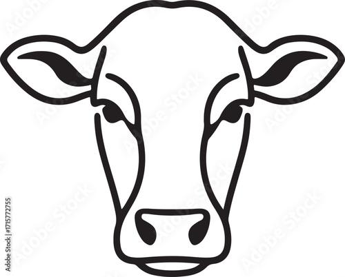 cow head silhouette on white background