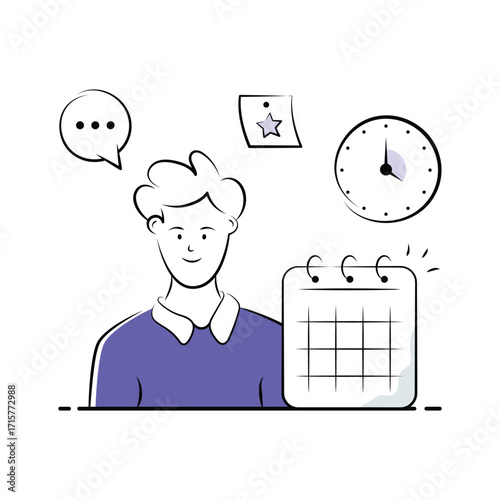 Creatively crafted amazing hand drawn illustration of school timetable