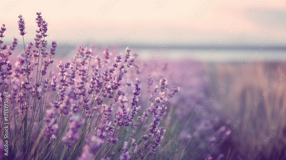 Fototapeta premium lavender field at sunset
