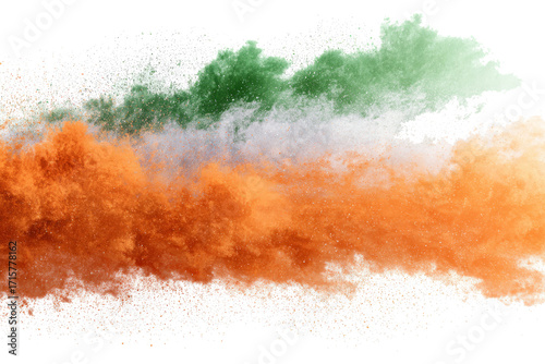Indian flag colors splash isolated png transparent background