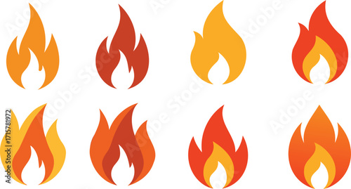 set of fire flames