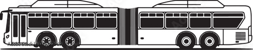 Articulated City Bus Vector Illustration in Detailed Line Art Style for Transportation Designs