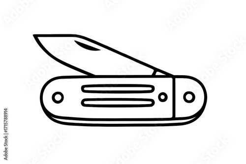 Folding Pocket Knife Vector Icon - Camping and Everyday Carry Tool