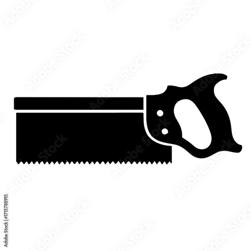 Hand Saw Tool Vector Icon - Woodworking and Construction Symbol