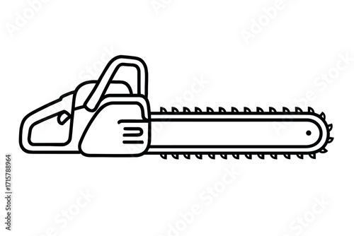 Chainsaw Power Tool Vector Icon - Equipment for Forestry and Woodworking