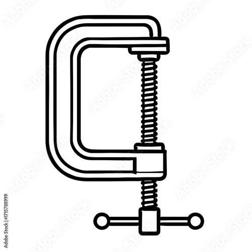 C-Clamp Tool Vector Icon - Hardware and Construction Symbol