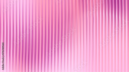 Y2K ribbed fractal glass pink gradient and fluted light effect. Abstract neon texture translucent acrylic pattern for cosmetic wall. Iridescent diamond distortion glossy linear premium panel.