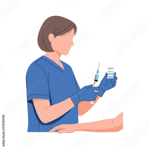 Nurse Preparing Vaccine for Injection