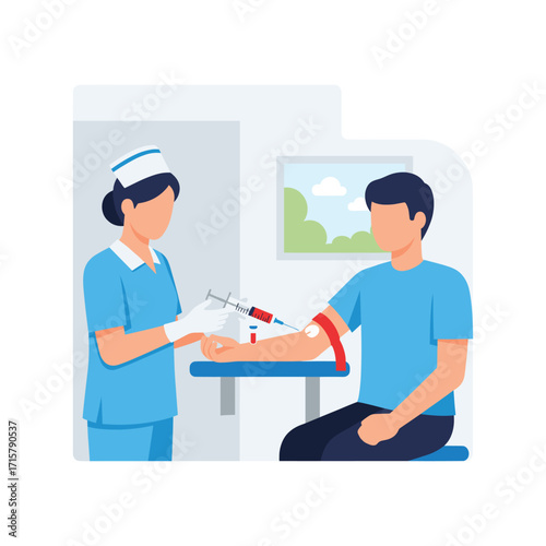 Nurse Taking Blood Sample Patient