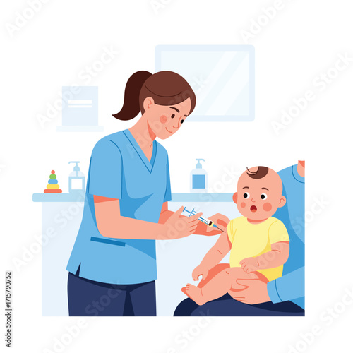 Nurse Vaccinating Baby at Clinic