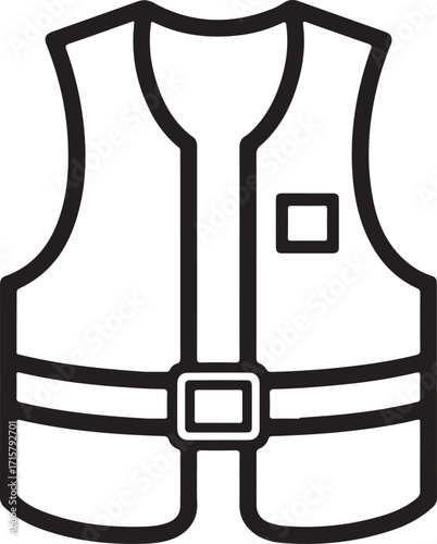 life jacket silhouette on white background