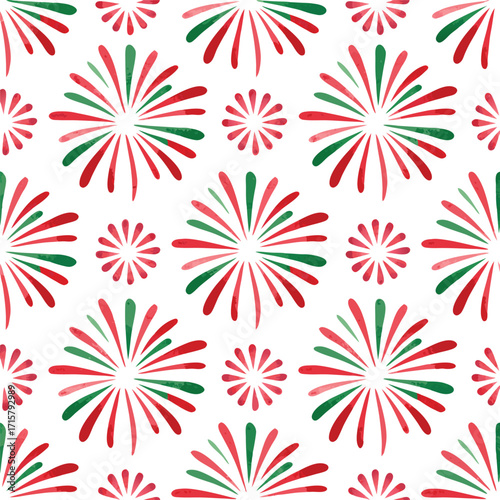 Hand-Painted Fireworks Repeating Pattern