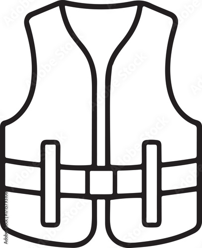 life jacket silhouette on white background