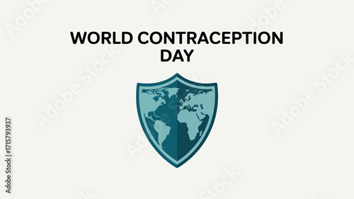 World Contraception Day Logo with Shield and Globe Icon