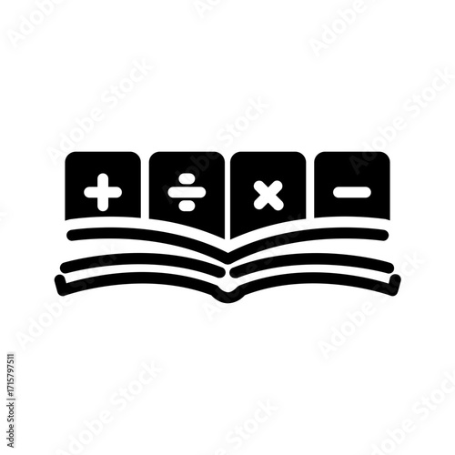 Vector solid black icon for Calculation