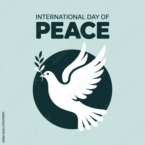International Day of Peace with Dove and Olive Branch Illustration