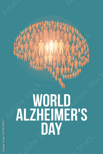 World Alzheimer's Day Brain Health Awareness Illustration