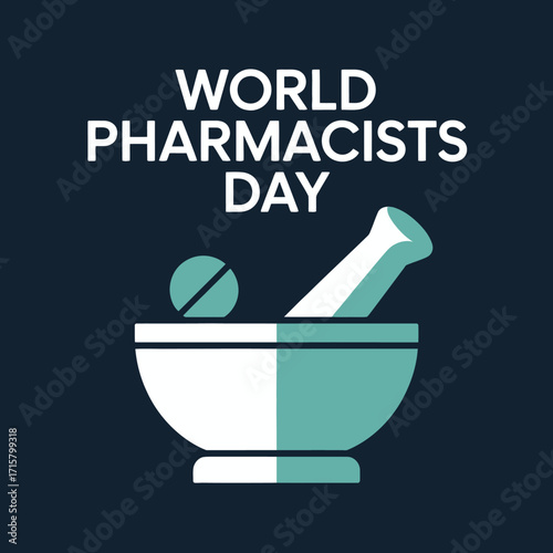 World Pharmacists Day Mortar and Pestle Icon Healthcare Celebration