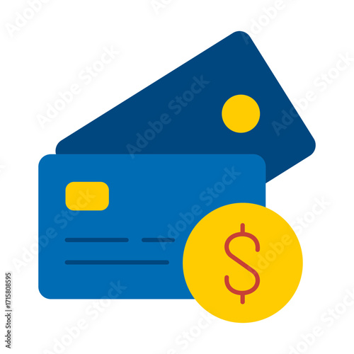Credit card payment flat line icon with digital transaction, secure banking, and financial operations, vector.
