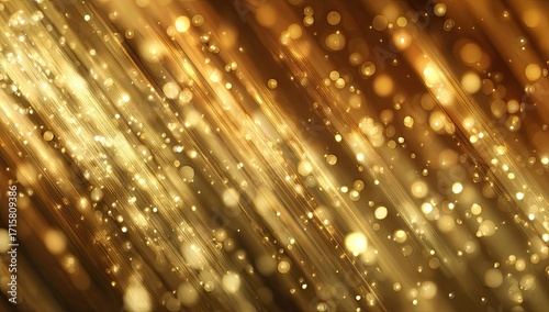 Gold glitter streaks and bokeh