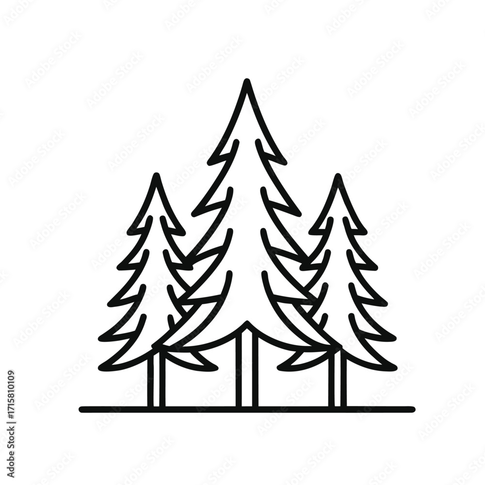 Obraz premium christmas trees set