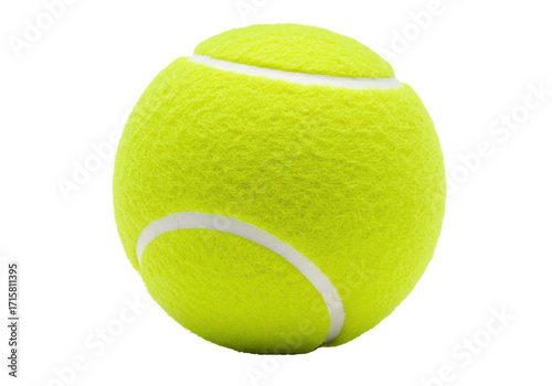 Isolated tennis ball for sport activity, practice, or match featuring bright chartreuse color