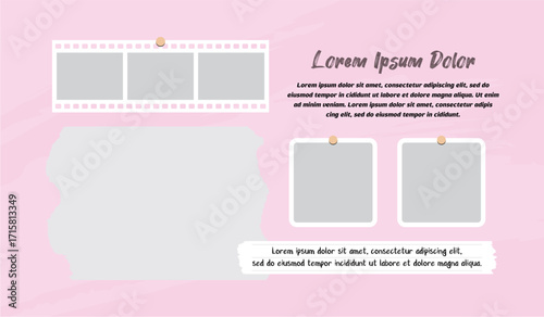 Pictures or photos frame collage layout abstract photo frames and digital photo wall template