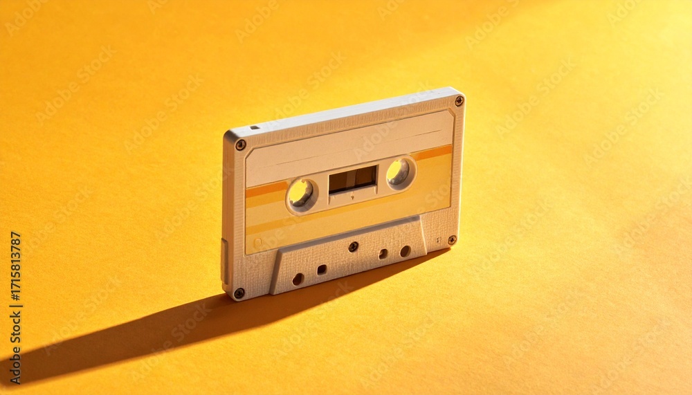 Fototapeta premium Retro cassette sensibility staying above the sunburst 